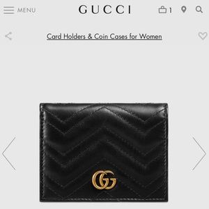 Gucci Wallet Marmont Bifold GG Logo Canvas Leather